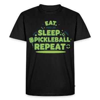Pickleball Funny Player Eat Sleep Pickleball - Men's Premium Organic T-Shirt - black - Front - Nico (187cm)