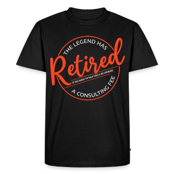 La légende a pris sa retraite Drôle - T-shirt Premium bio Homme - noir - Devant - Nico (187cm)