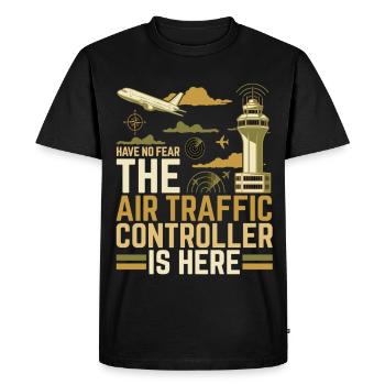 Contrôleur aérien qui dit contrôleur aérien - T-shirt Premium bio Homme - noir - Devant - Nico (187cm)