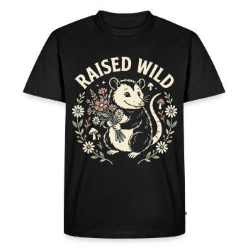 Opossum Flowers Forest Art - Men's Premium Organic T-Shirt - black - Front - Nico (187cm)