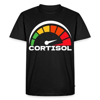 Funny Low cortisol Hilarious Stress Free Cortisol - Men's Premium Organic T-Shirt - black - Front - Nico (187cm)