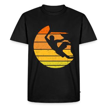 Climbing on the mountain face - Men's Premium Organic T-Shirt - black - Front - Nico (187cm)