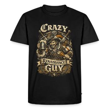 Crazy Renaissance Guy Medieval Festival - Men's Premium Organic T-Shirt - black - Front - Nico (187cm)