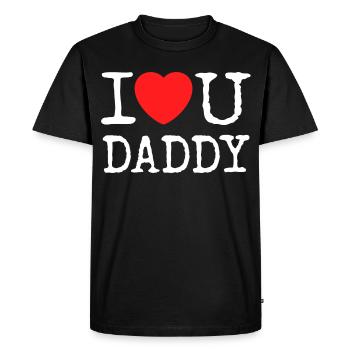 Chemise de papa Je t’aime - T-shirt Premium bio Homme - noir - Devant - Nico (187cm)