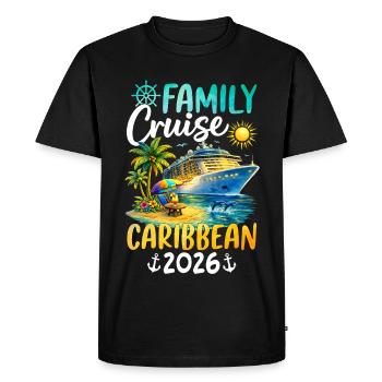 Croisière en famille dans les Caraïbes 2026 - T-shirt Premium bio Homme - noir - Devant - Nico (187cm)