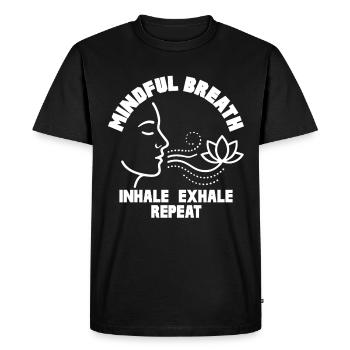 Mindful Breath Mindfulness Calm - Men's Premium Organic T-Shirt - black - Front - Nico (187cm)