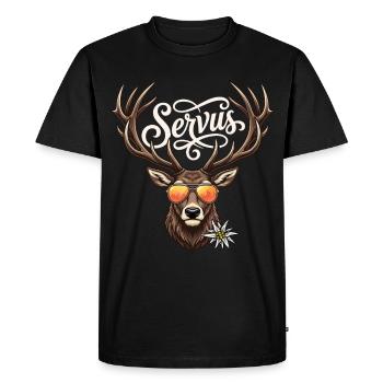 T-shirt Servus Chemise traditionnelle pour hommes Chemise traditionnelle - T-shirt Premium bio Homme - noir - Devant - Nico (187cm)