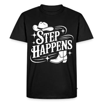 Step Happens Western Line Dance - Men's Premium Organic T-Shirt - black - Front - Nico (187cm)
