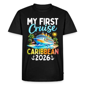 Ma première croisière dans les Caraïbes 2026 - T-shirt Premium bio Homme - noir - Devant - Nico (187cm)