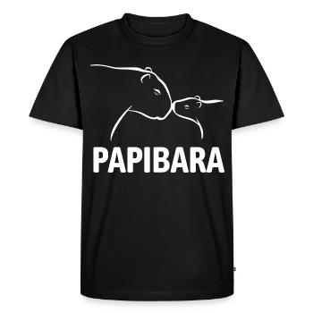 Papibara - Père et enfant capybara - T-shirt Premium bio Homme - noir - Devant - Nico (187cm)