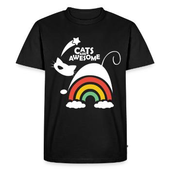 Les chats sont un design de chat arc-en-ciel génial - T-shirt Premium bio Homme - noir - Devant - Nico (187cm)