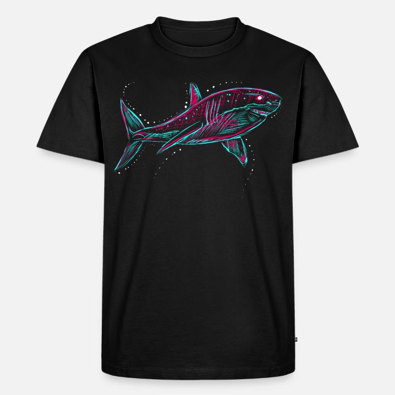 Neo Shark - Männer Premium Bio T-Shirt - Schwarz