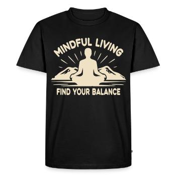 Yoga, Meditation, Mountains, Mindfulness, Tranquility - Men's Premium Organic T-Shirt - black - Front - Nico (187cm)