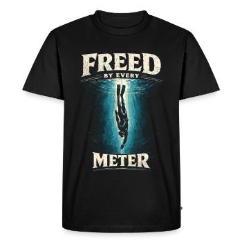 Apnée libérée par chaque mètre - T-shirt Premium bio Homme - noir - Devant - Nico (187cm)