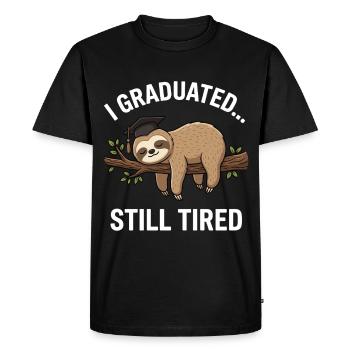Graduated Still Tired Sloth Graduation Shirt - Men's Premium Organic T-Shirt - black - Front - Nico (187cm)
