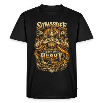 La fierté thaïlandaise sawasdee de mon cœur - T-shirt Premium bio Homme - noir - Devant - Nico (187cm)