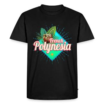 French Polynesia in the Pacific Island Souvenir - Men's Premium Organic T-Shirt - black - Front - Nico (187cm)