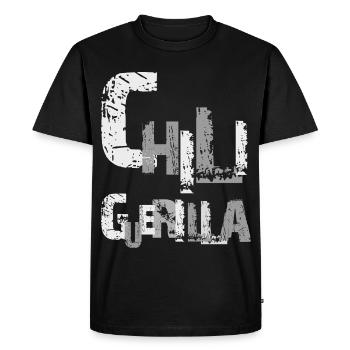 Chili Grunge Typography, Chili Guerrilla - Men's Premium Organic T-Shirt - black - Front - Nico (187cm)