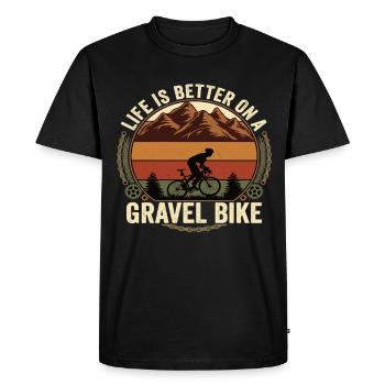 La vie sur un vélo de gravier est meilleure sur un gravier - T-shirt Premium bio Homme - noir - Devant - Nico (187cm)