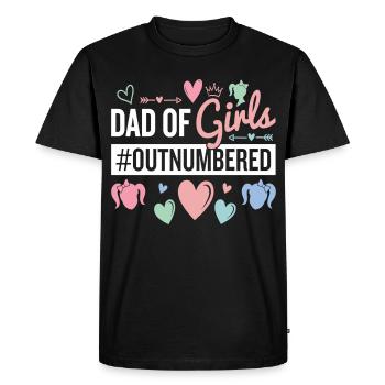 Papa des filles Papa fille qui dit cadeau - T-shirt Premium bio Homme - noir - Devant - Nico (187cm)