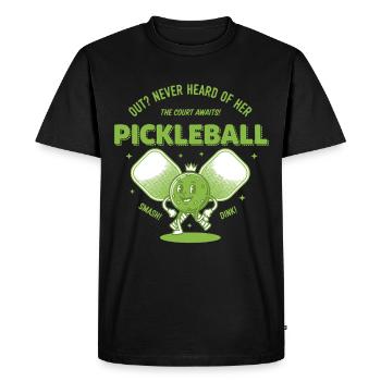Joueur drôle de pickleball Pickleball sorti Jamais entendu - T-shirt Premium bio Homme - noir - Devant - Nico (187cm)