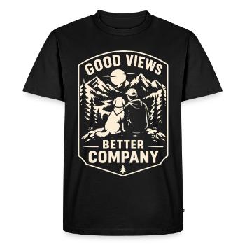 Retour en randonnée chez Sunset Dog Design - T-shirt Premium bio Homme - noir - Devant - Nico (187cm)