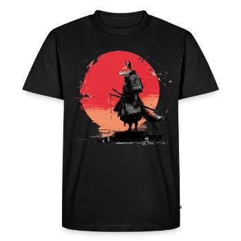 Fox Samurai at Sunset - Men's Premium Organic T-Shirt - black - Front - Nico (187cm)