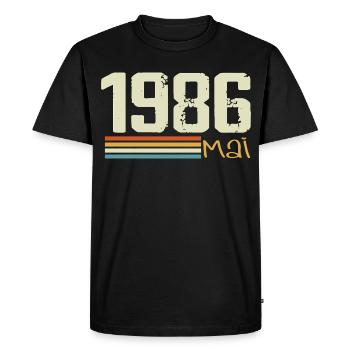 Mai 1986 - T-shirt Premium bio Homme - noir - Devant - Nico (187cm)
