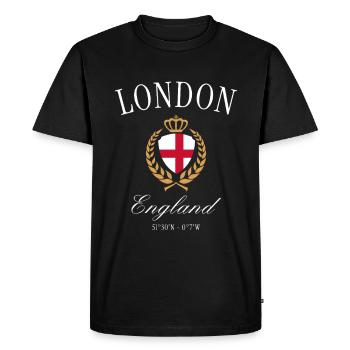 Couronne des armoiries de Londres en Angleterre – Souvenir de voyage - T-shirt Premium bio Homme - noir - Devant - Nico (187cm)