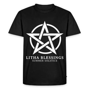 Litha Pagan Solstice d’été Midsommar - T-shirt Premium bio Homme - noir - Devant - Nico (187cm)