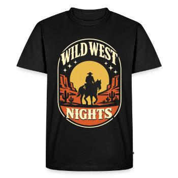 Nuits du Far West - T-shirt Premium bio Homme - noir - Devant - Nico (187cm)