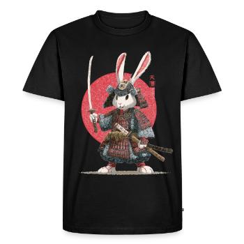 Bunny Samurai in Armor - Men's Premium Organic T-Shirt - black - Front - Nico (187cm)