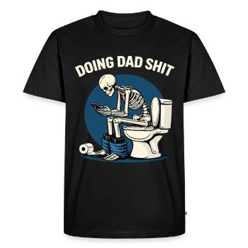 Chemise de papa drôle Humour squelette toilettes - T-shirt Premium bio Homme - noir - Devant - Nico (187cm)