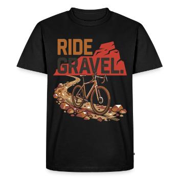 Vélo de gravier Aventure tout-terrain - T-shirt Premium bio Homme - noir - Devant - Nico (187cm)