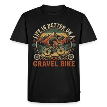 Montagnes d’aventure de vélo de gravier - T-shirt Premium bio Homme - noir - Devant - Nico (187cm)