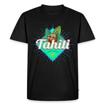 Tahiti dans la Polynésie française des îles - T-shirt Premium bio Homme - noir - Devant - Nico (187cm)
