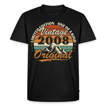 2008 Vintage Rétro Cadeau d’anniversaire - T-shirt Premium bio Homme - noir - Devant - Nico (187cm)