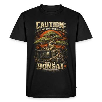 La prudence des bonsaïs pourrait commencer à parler du bonsaï - T-shirt Premium bio Homme - noir - Devant - Nico (187cm)