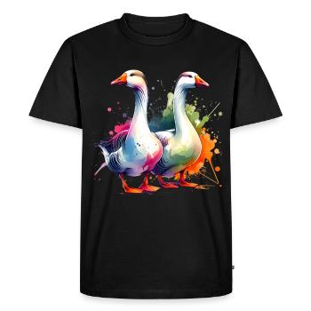 Emdengans Embden Goose - Men's Premium Organic T-Shirt - black - Front - Nico (187cm)