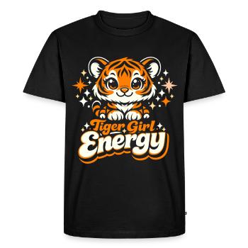 Tiger Girl Energy - Men's Premium Organic T-Shirt - black - Front - Nico (187cm)