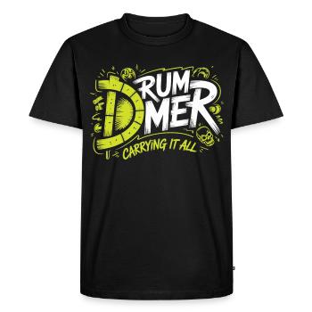Batterie offert chemise humoristique de groupe de batterie - T-shirt Premium bio Homme - noir - Devant - Nico (187cm)