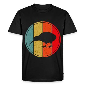 Oiseau néo-zélandard Retro Vintage Sunset Nouvelle-Zélande - T-shirt Premium bio Homme - noir - Devant - Nico (187cm)