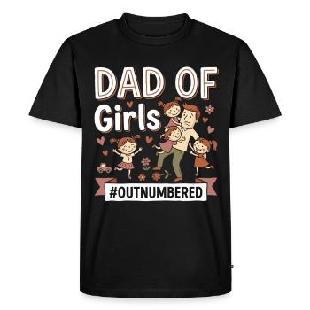 Papa des filles, père fille qui dit - T-shirt Premium bio Homme - noir - Devant - Nico (187cm)