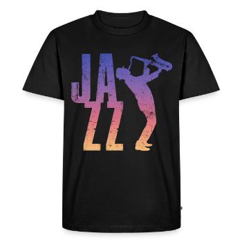 Jazz Retro - Men's Premium Organic T-Shirt - black - Front - Nico (187cm)