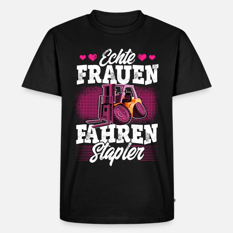 Staplerfahrerin - Männer Premium Bio T-Shirt - Schwarz