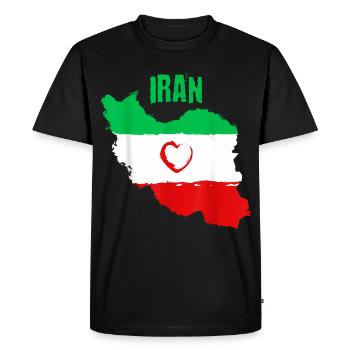 Iranian Heart Flag - Men's Premium Organic T-Shirt - black - Front - Nico (187cm)