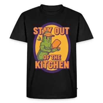 Pickleball Funny Player Stay Out Of The Kitchen - Men's Premium Organic T-Shirt - black - Front - Nico (187cm)
