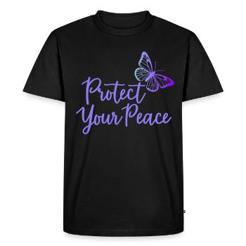 Protégez votre paix papillon paix intérieure - T-shirt Premium bio Homme - noir - Devant - Nico (187cm)