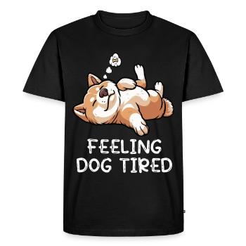 Se sentir fatigué par le chien Akita Akita Propriétaire Akitas - T-shirt Premium bio Homme - noir - Devant - Nico (187cm)