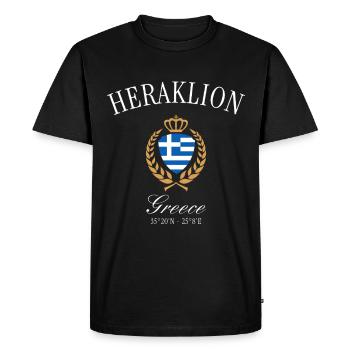 Armoiries de Héraklion Grèce Souvenir de voyage de la couronne - T-shirt Premium bio Homme - noir - Devant - Nico (187cm)